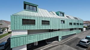 Алюминиевая кровля Система PREFALZ 43 Серый камень P.10 Prefa